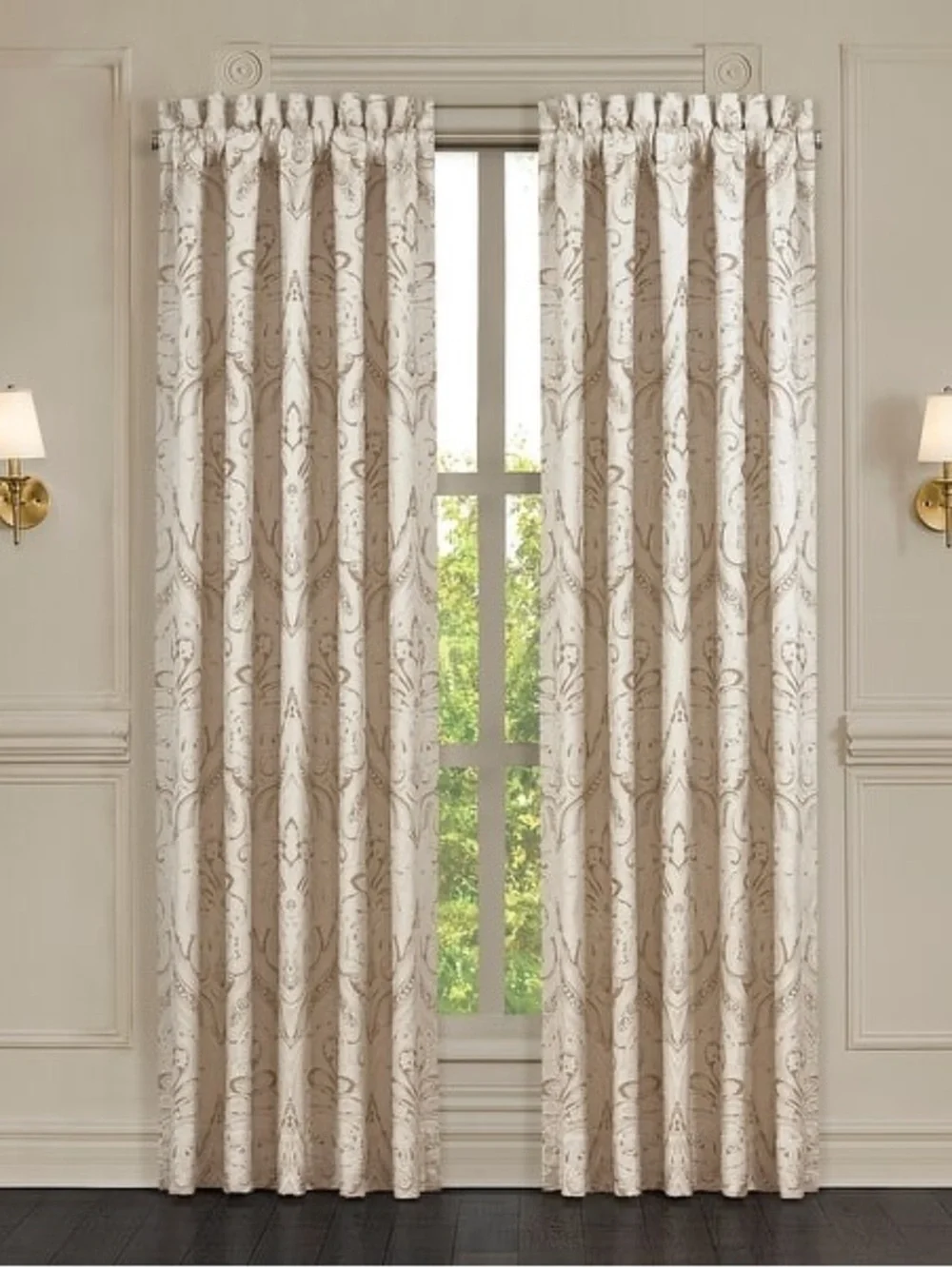 J. Queen New York Trinity Window Panel Pair, Champagne Sz 50x84 NEW